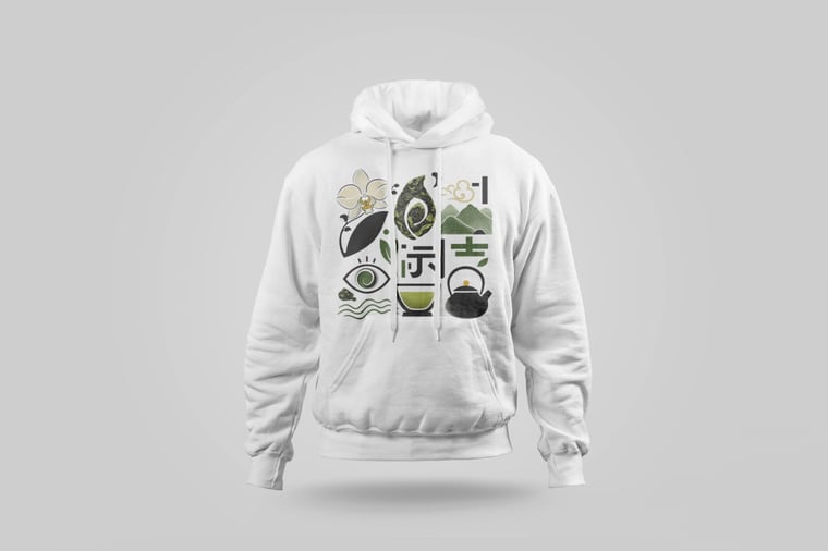 Hoodie — Floral Tie Guan Yin